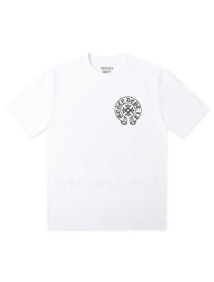 Money Dept. Old English Tee - White/Black Denim Exchange