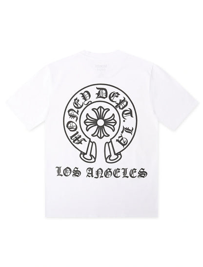 Money Dept. Old English Tee - White/Black Denim Exchange