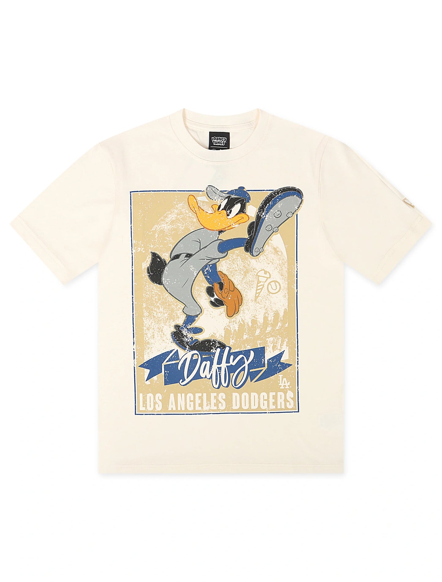 New Era LA Dodgers Looney Daffy Duck Tee - Cream Denim Exchange