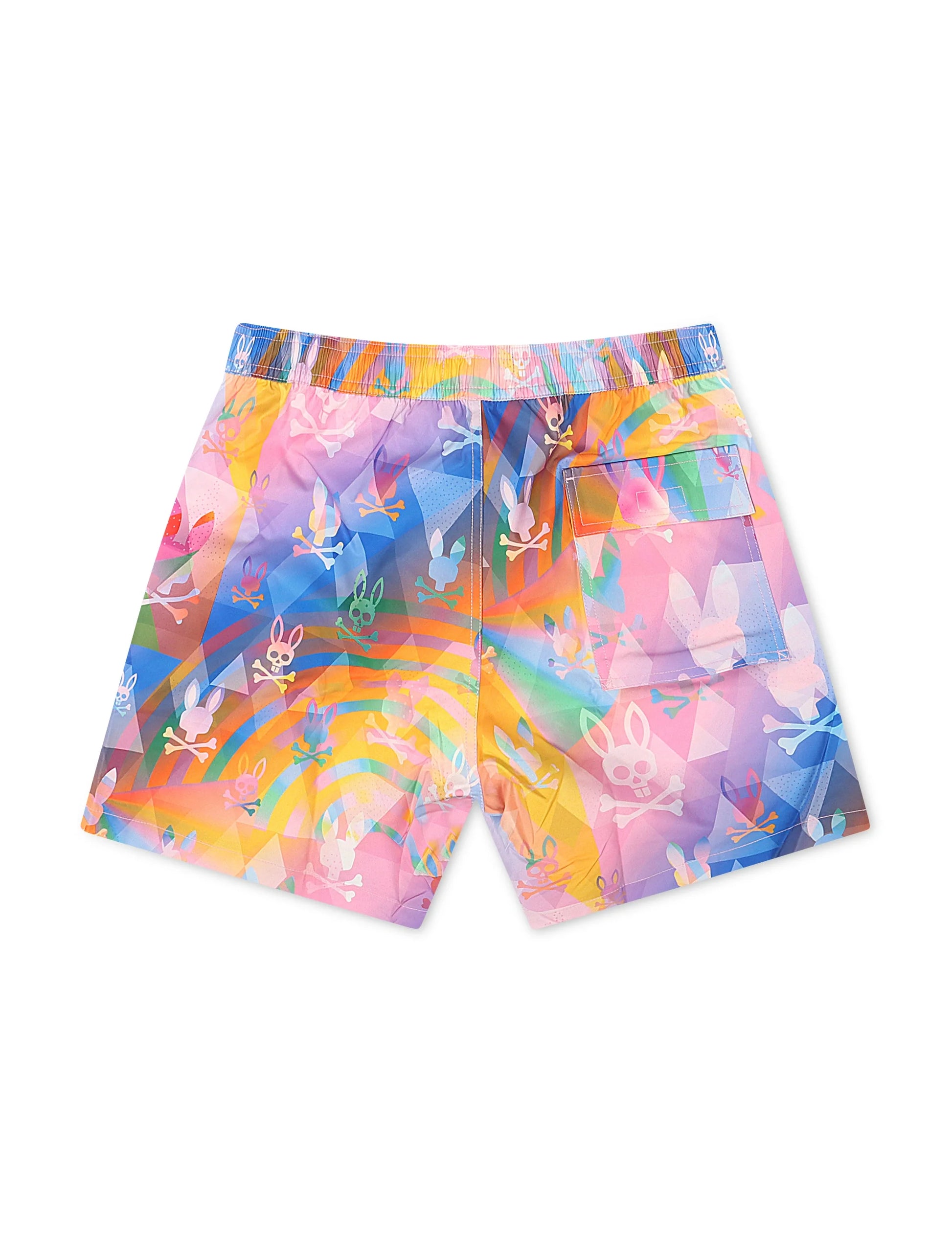 Psycho Bunny Milos Printed Swim Shorts - Ice Blue Denim Exchange