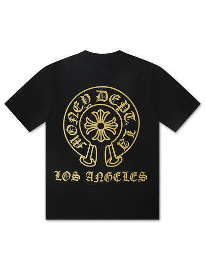 Money Dept. Vintage Old English Tee - Black/Gold Denim Exchange