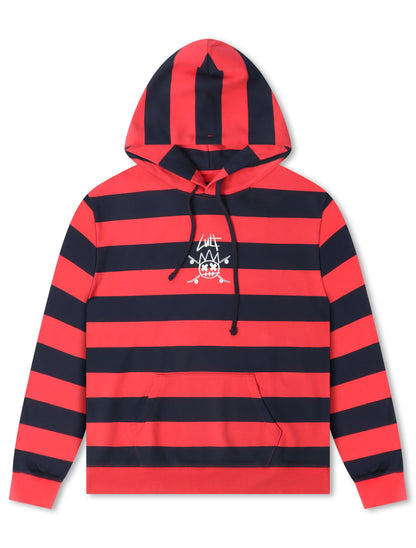 Cult Of Individuality Pullover Novelty Hoodie - Rouge Red/Navy Denim Exchange