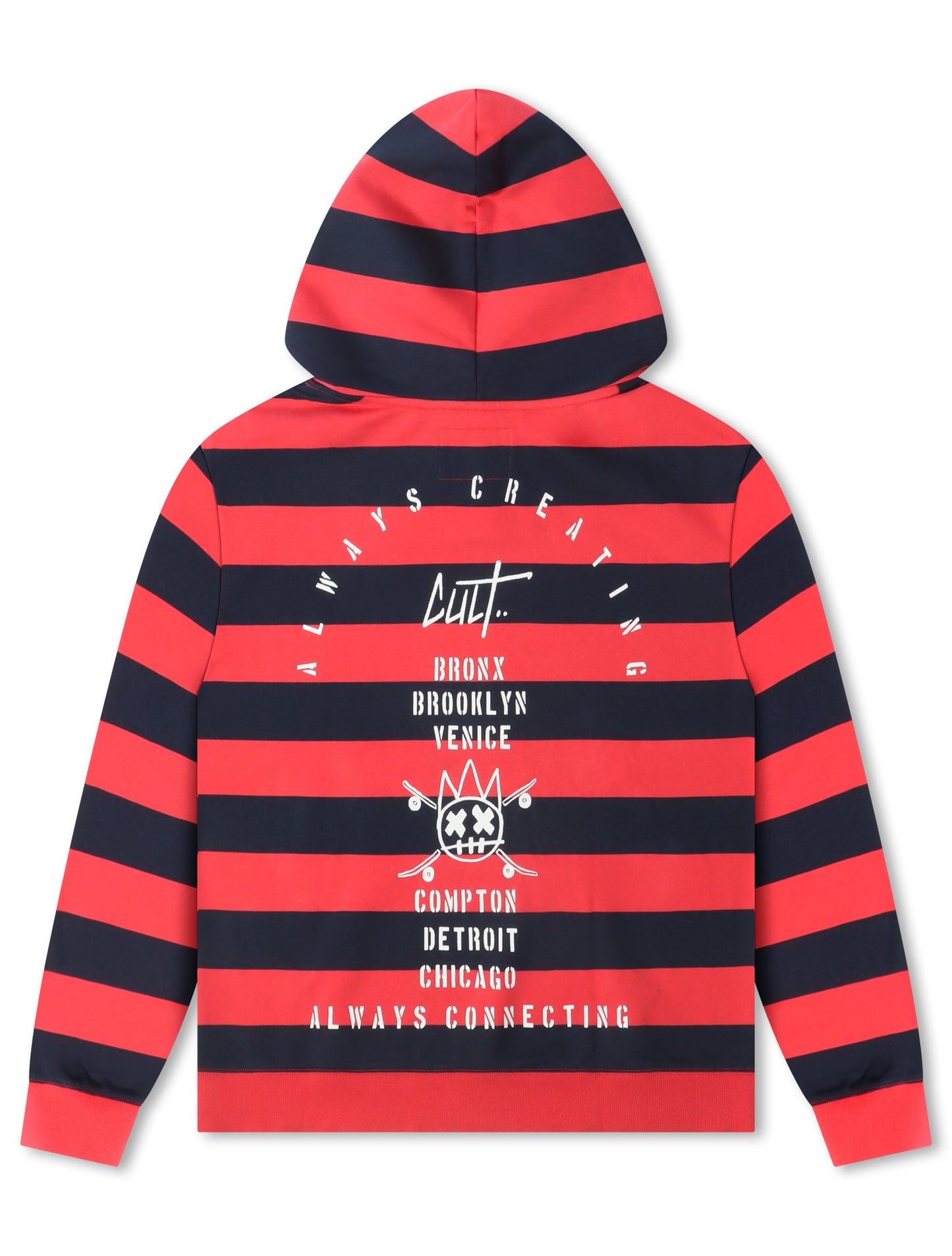 Cult Of Individuality Pullover Novelty Hoodie - Rouge Red/Navy Denim Exchange