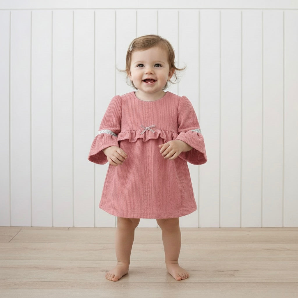 Amethyst Ruffle Bow Dress Honey and Hive