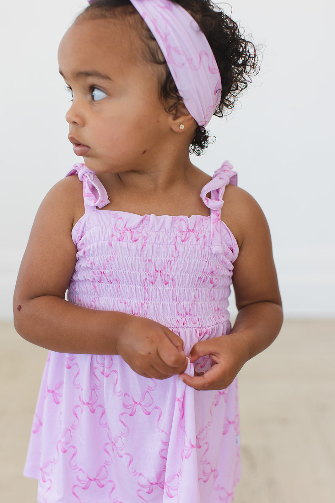 Emeryn - Smocked Diaper Dress Set Blush Lotus