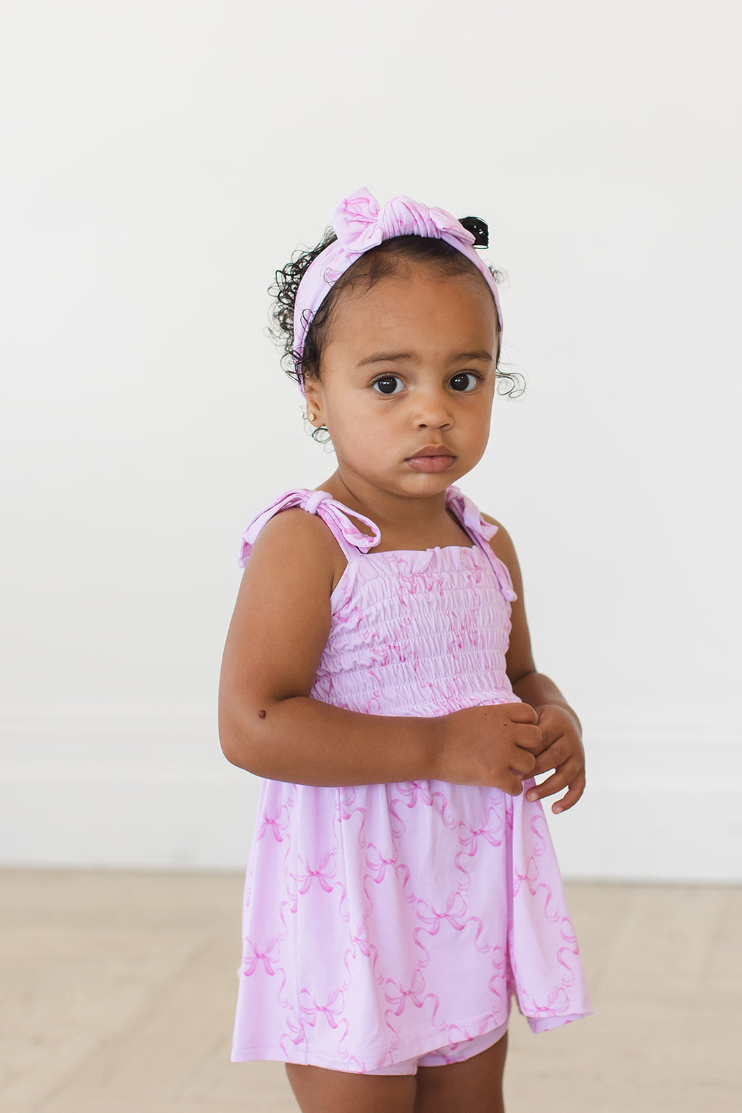 Emeryn - Smocked Diaper Dress Set Blush Lotus