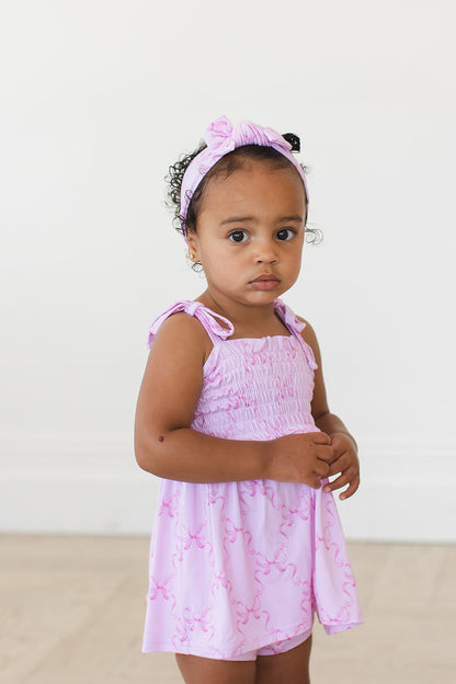 Emeryn - Smocked Diaper Dress Set Blush Lotus