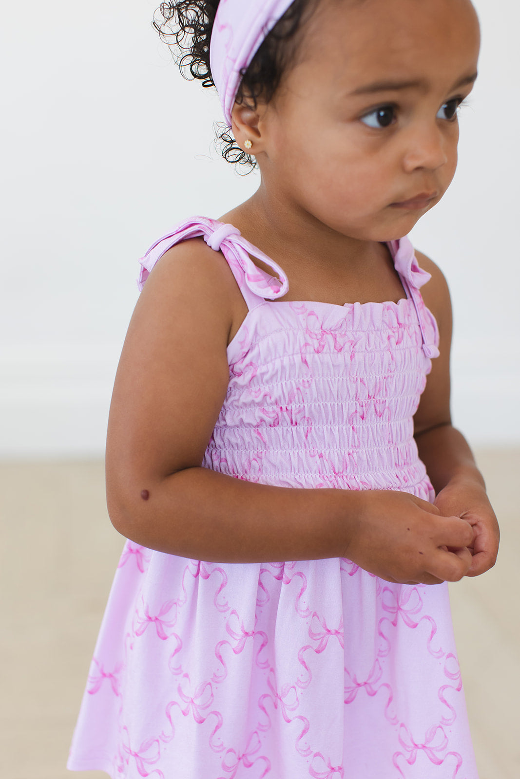 Emeryn - Smocked Diaper Dress Set Blush Lotus
