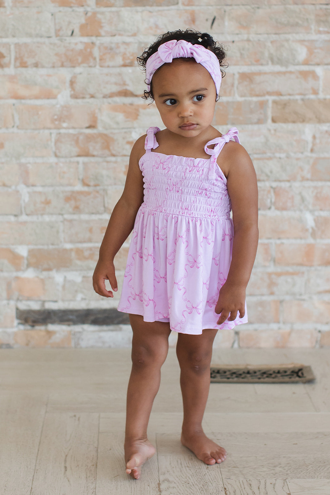 Emeryn - Smocked Diaper Dress Set Blush Lotus