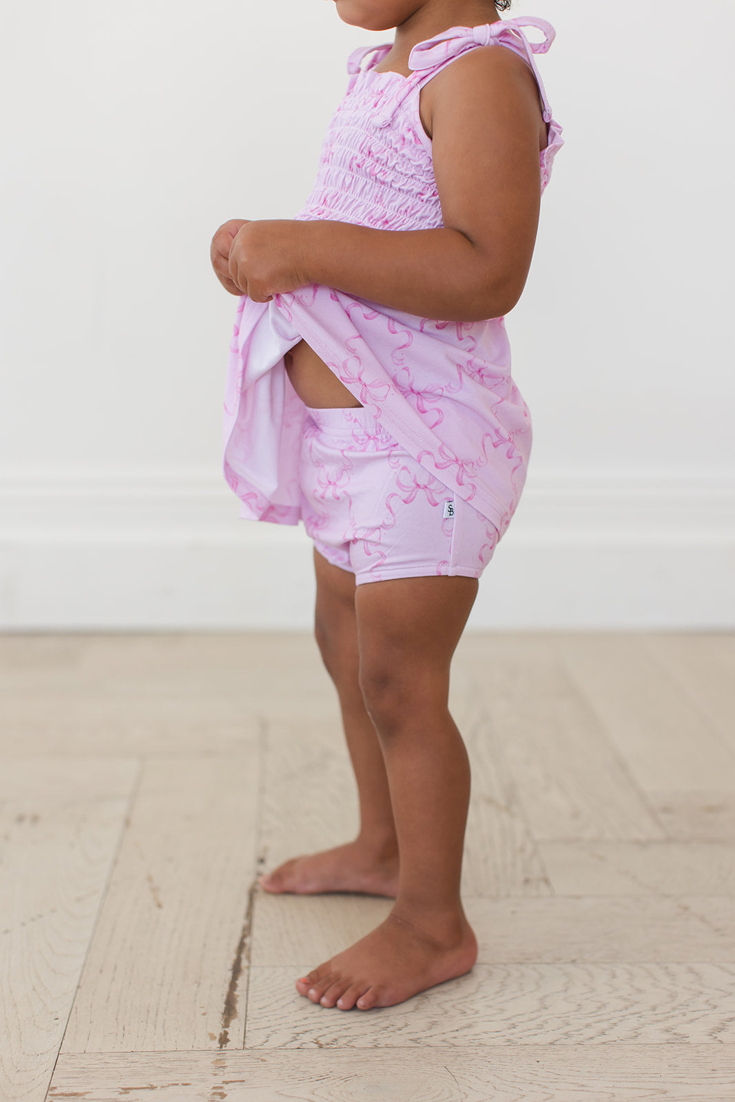 Emeryn - Smocked Diaper Dress Set Blush Lotus