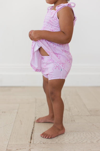 Emeryn - Smocked Diaper Dress Set Blush Lotus