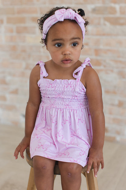 Emeryn - Smocked Diaper Dress Set Blush Lotus