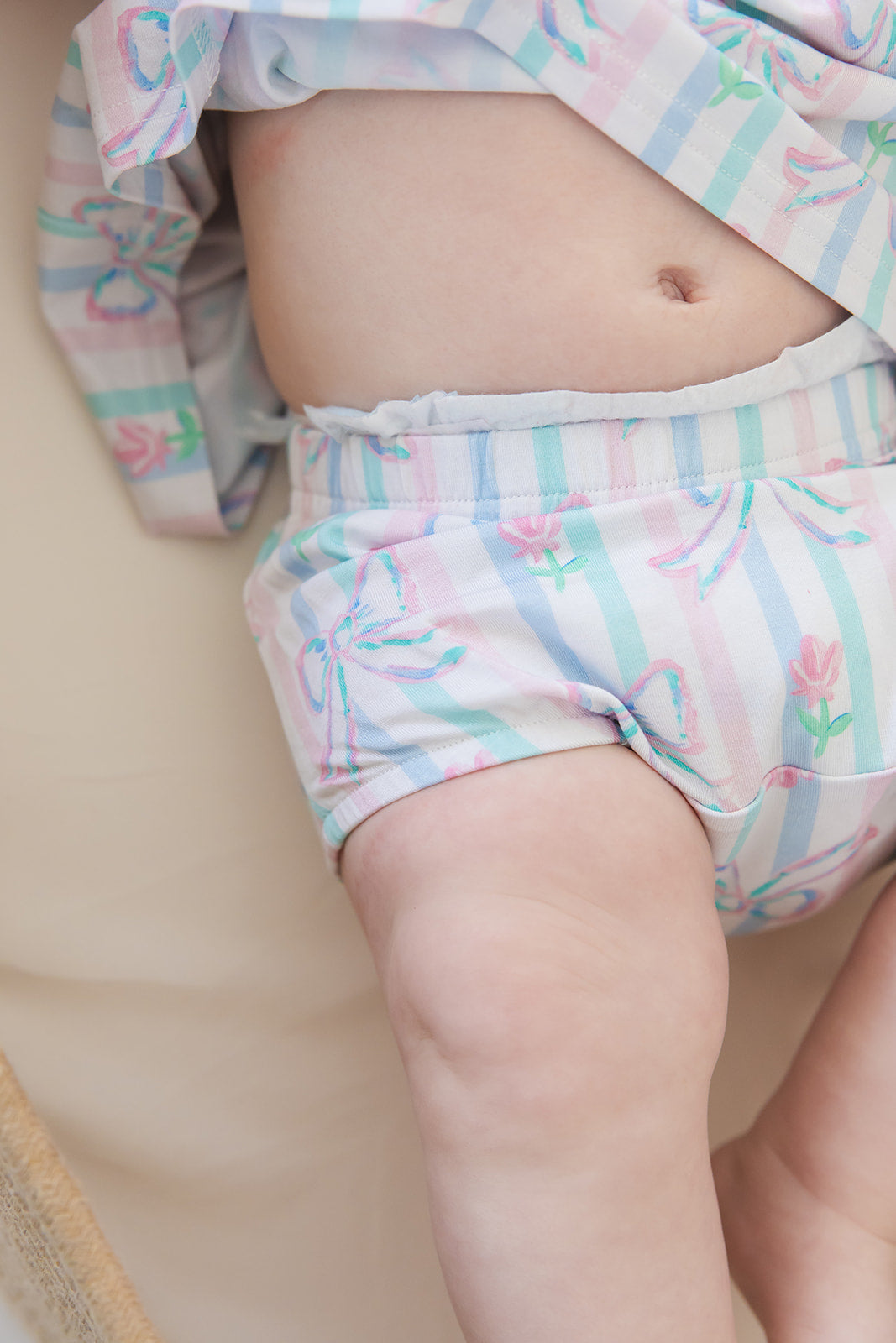 Lila - Smocked Diaper Dress Set Blush Lotus