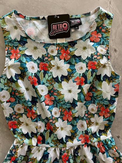 Winter Floral Vintage Dress Retrolicious