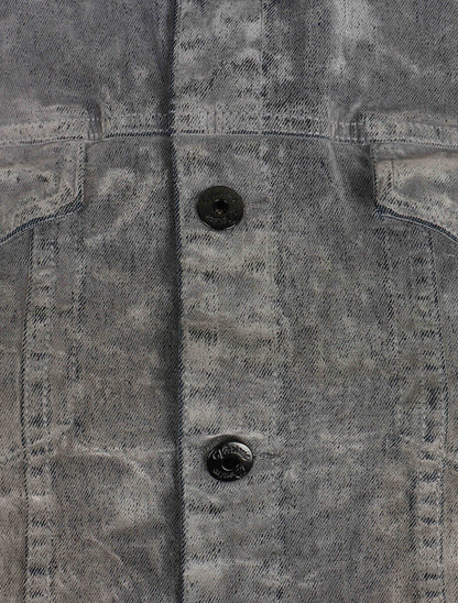 Vicious Denim Velvet Coated Denim Jacket - Grey Denim Exchange