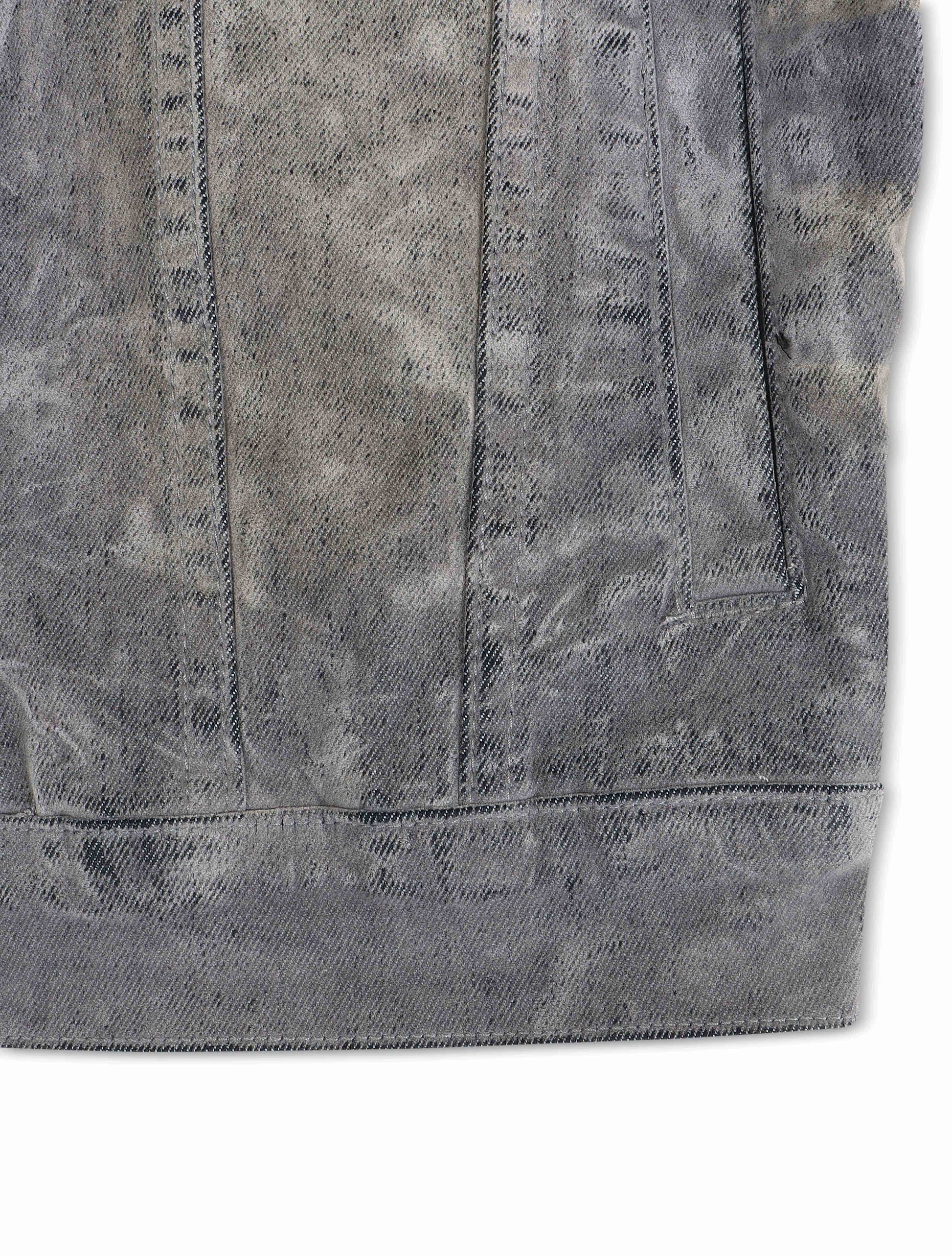 Vicious Denim Velvet Coated Denim Jacket - Grey Denim Exchange