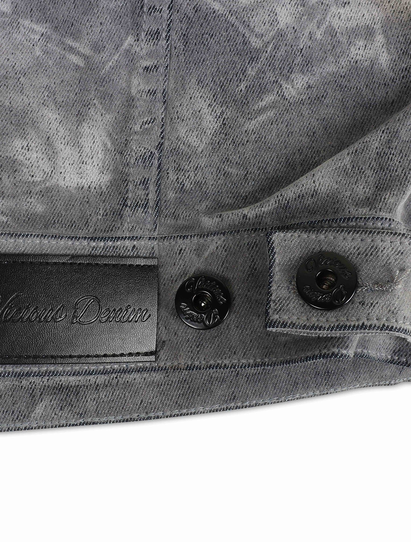 Vicious Denim Velvet Coated Denim Jacket - Grey Denim Exchange