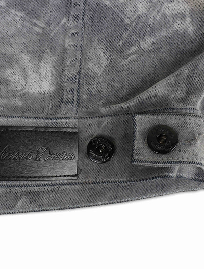 Vicious Denim Velvet Coated Denim Jacket - Grey Denim Exchange