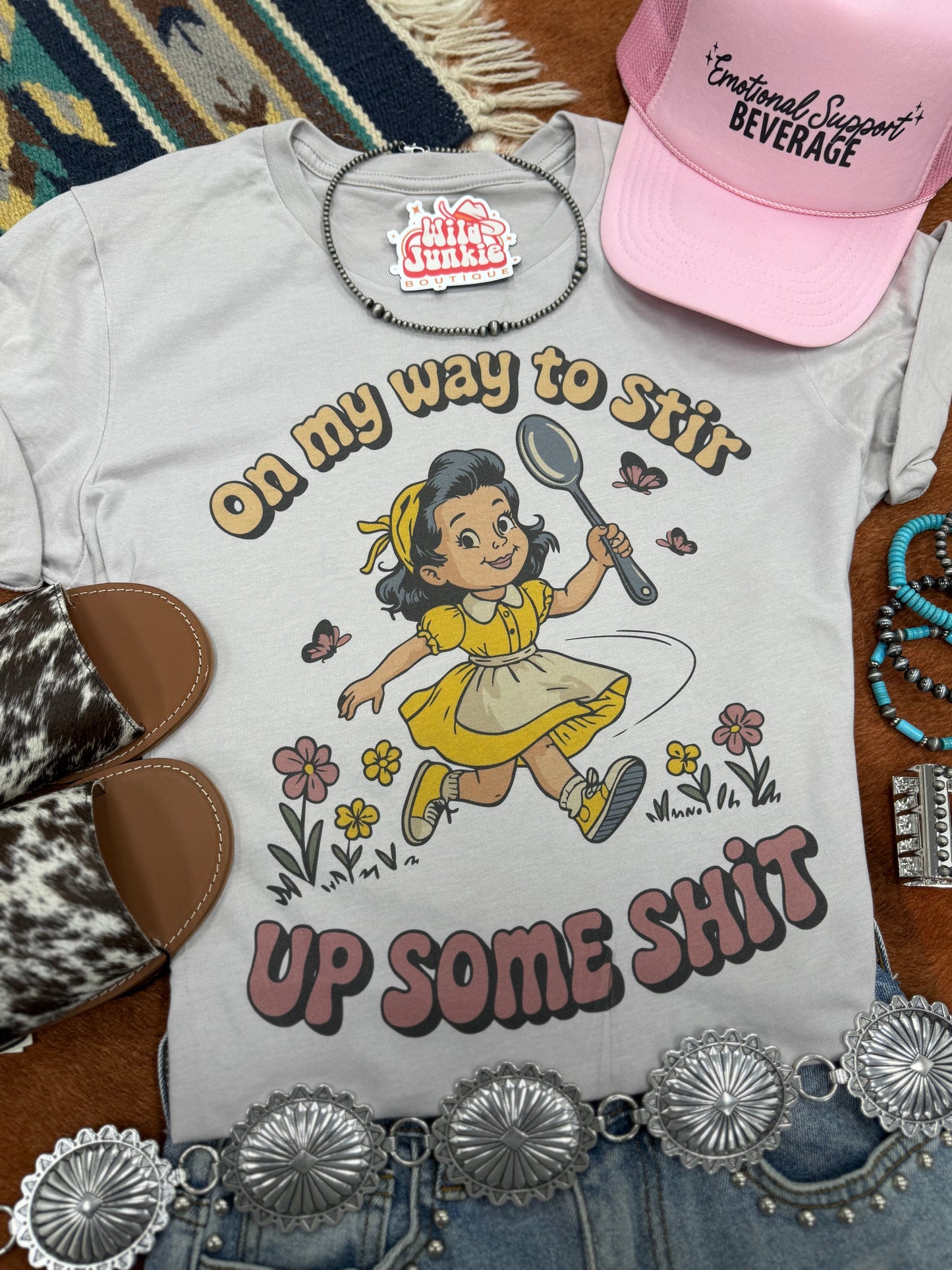 On My Way To Stir Up Some Shit Graphic Tee Wild Junkie