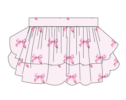 Bella - Tiered Smocked Skirt Blush Lotus