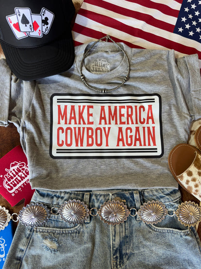 Make America Cowboy Again Banner Graphic Tee Wild Junkie