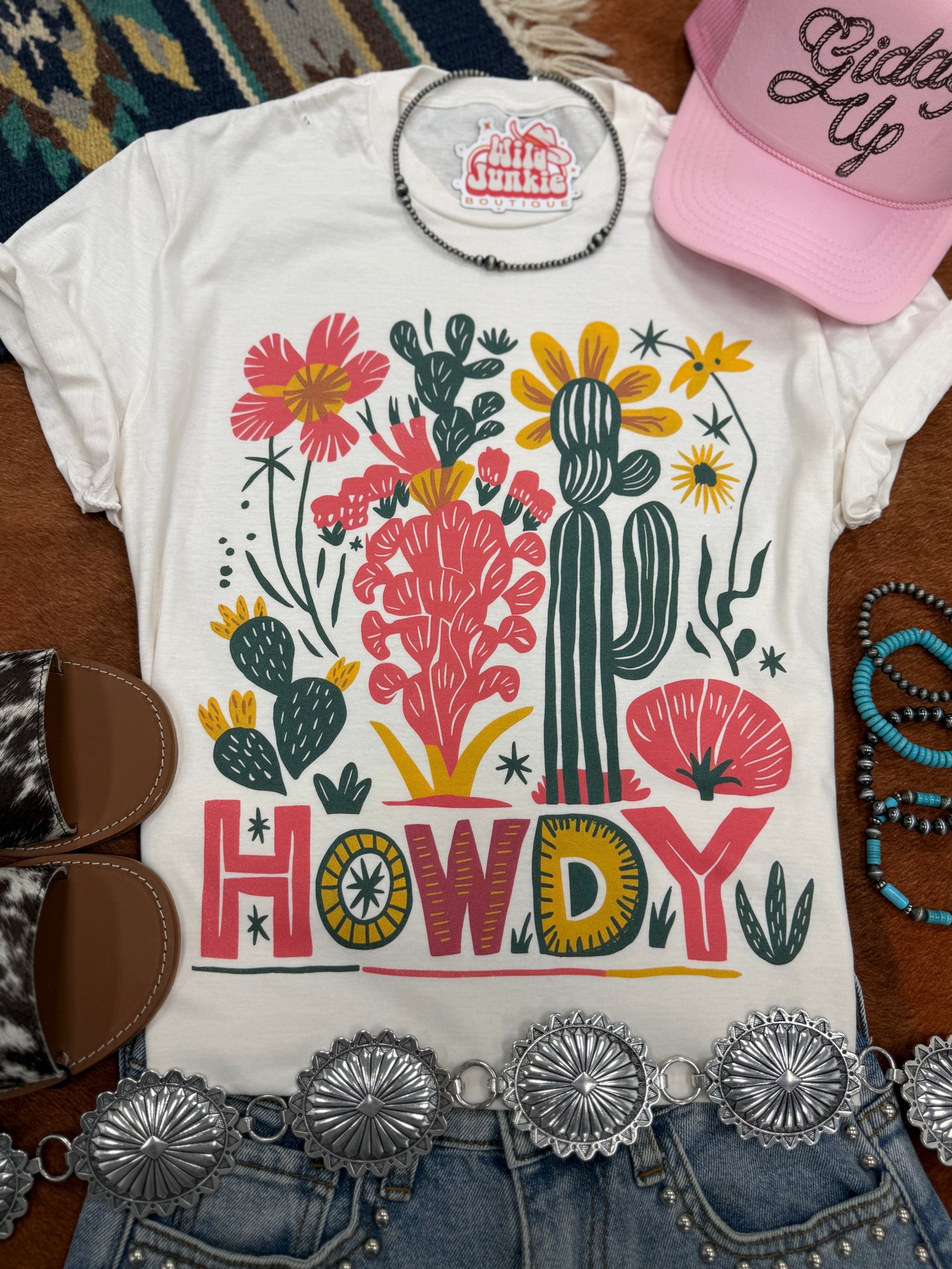 Desert Bloom Howdy Graphic Tee Wild Junkie