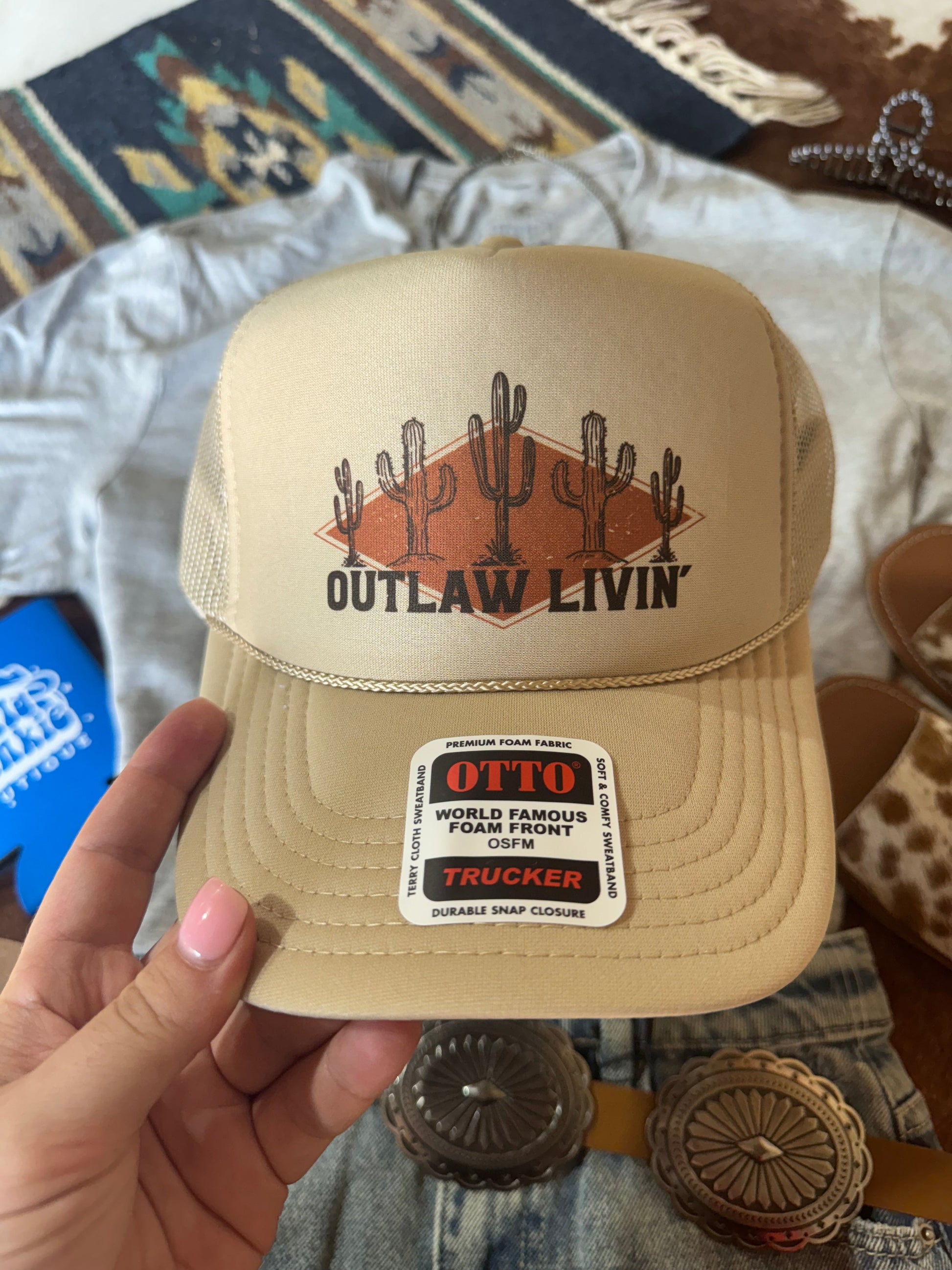 Outlaw Livin' Trucker Hat Wild Junkie