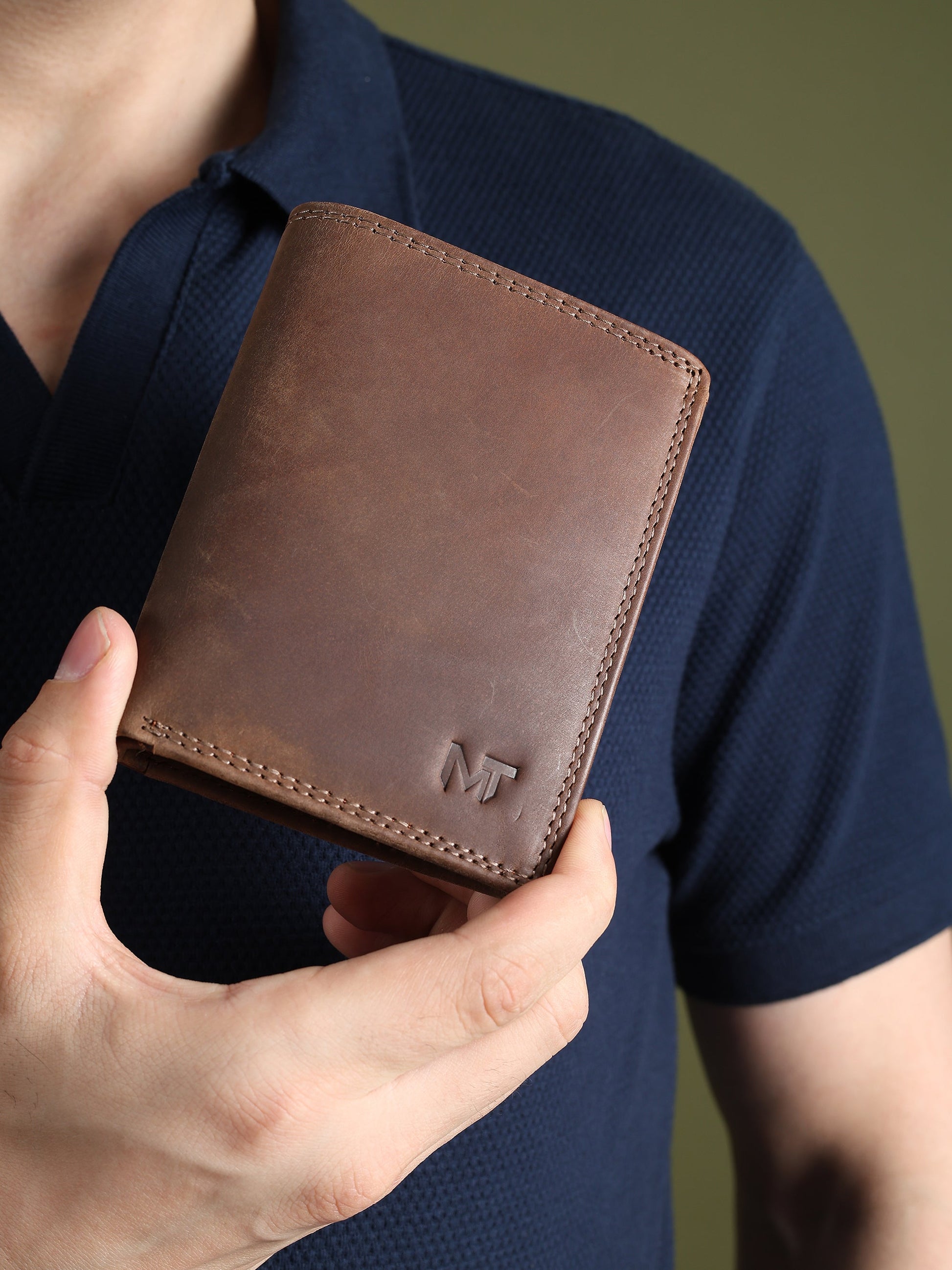 Buffalo Leather Men's Wallet - Vertical Classy Leather Bags