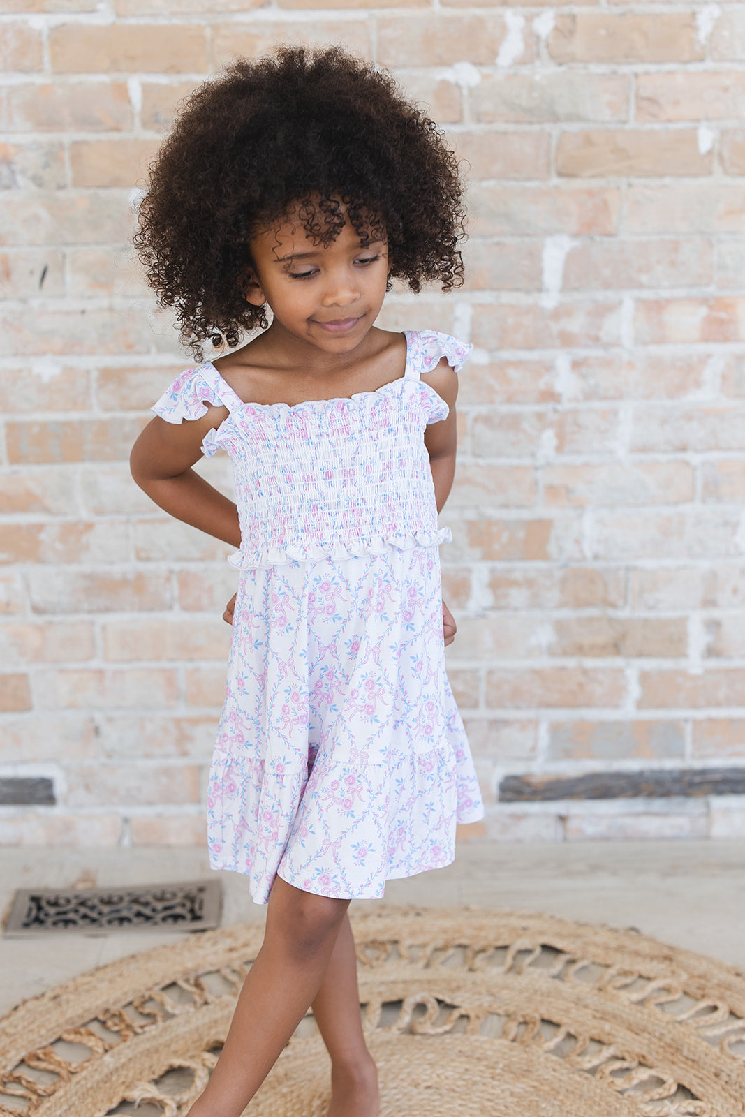 Charlotte - Smocked Dress Blush Lotus