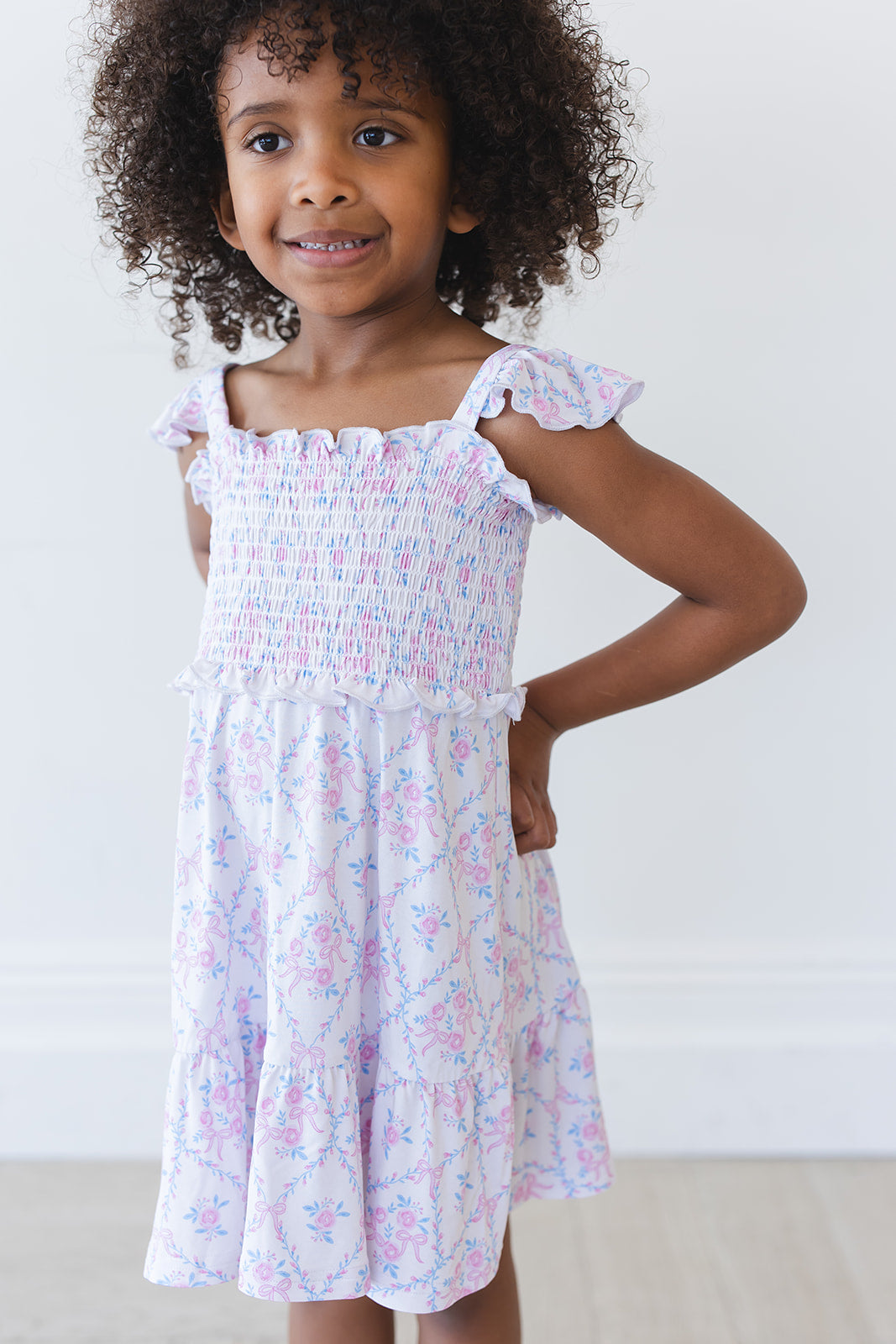Charlotte - Smocked Dress Blush Lotus
