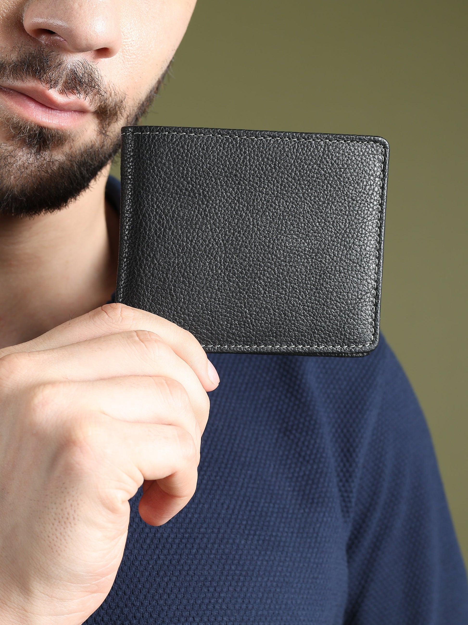 Black Textured Leather Mens Wallet Classy Leather Bags