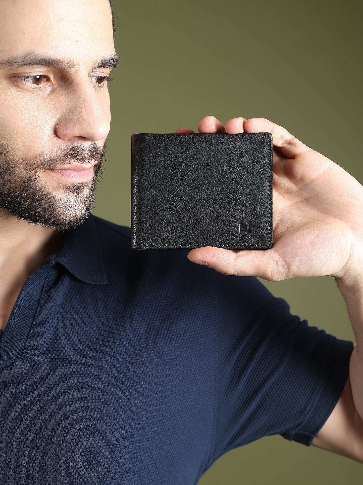 Black Minimal Contrast Wallet Classy Leather Bags