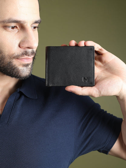 Black Minimal Contrast Wallet Classy Leather Bags