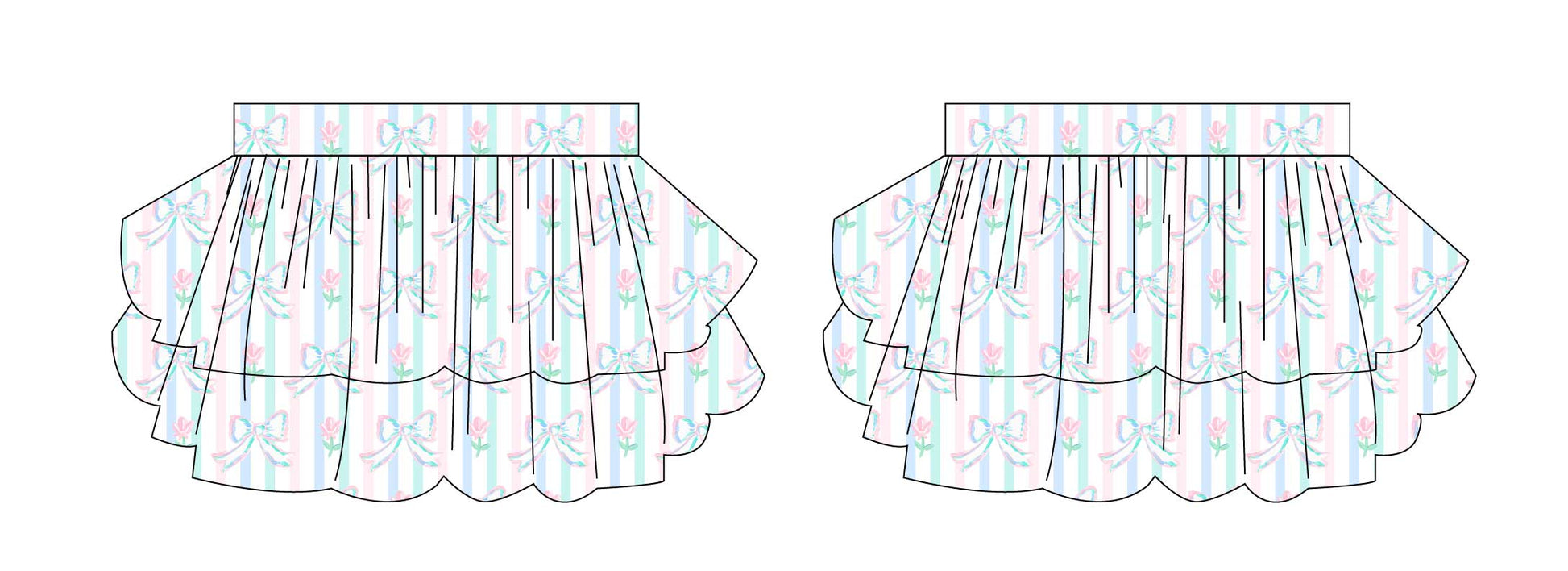 Lila - Tiered Smocked Skirt Blush Lotus