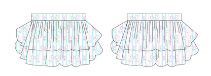 Lila - Tiered Smocked Skirt Blush Lotus