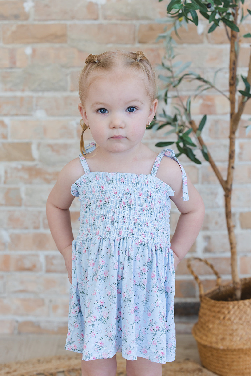 Eloise - Smocked Diaper Dress Set Blush Lotus