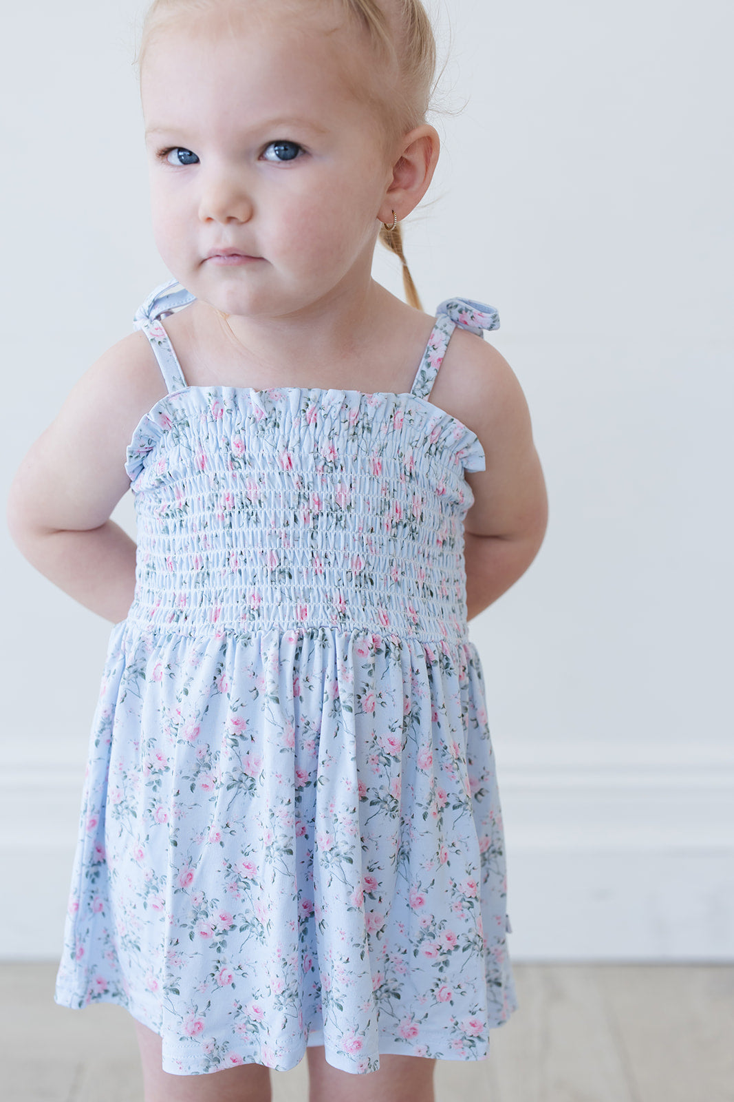 Eloise - Smocked Diaper Dress Set Blush Lotus