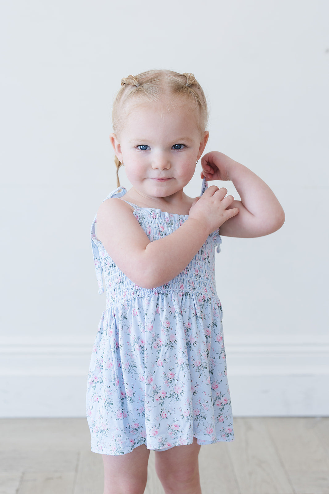 Eloise - Smocked Diaper Dress Set Blush Lotus