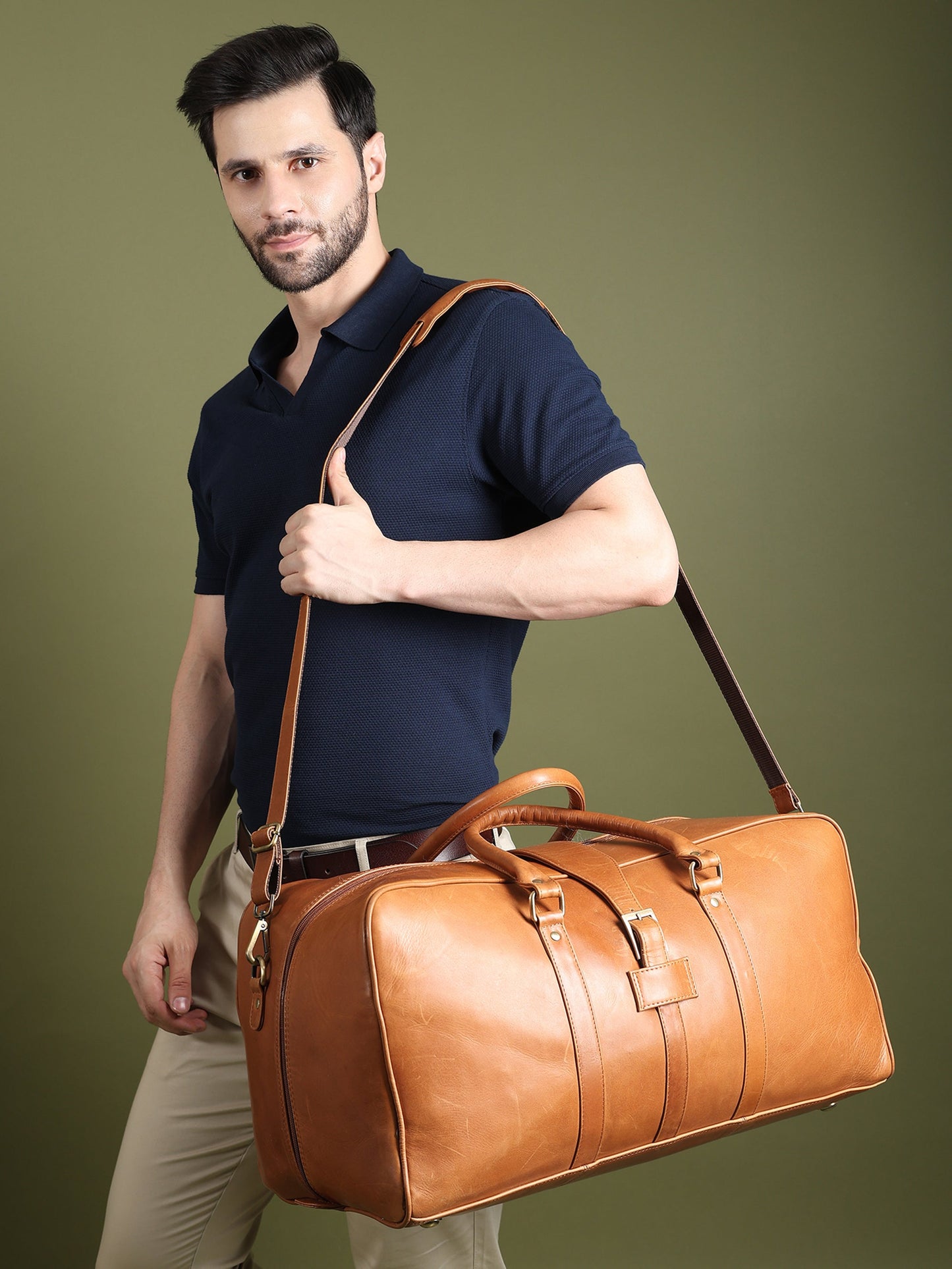 Port Blair Leather Duffle Travel Bag Classy Leather Bags