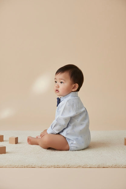 Dapper Bowtie Romper Honey and Hive