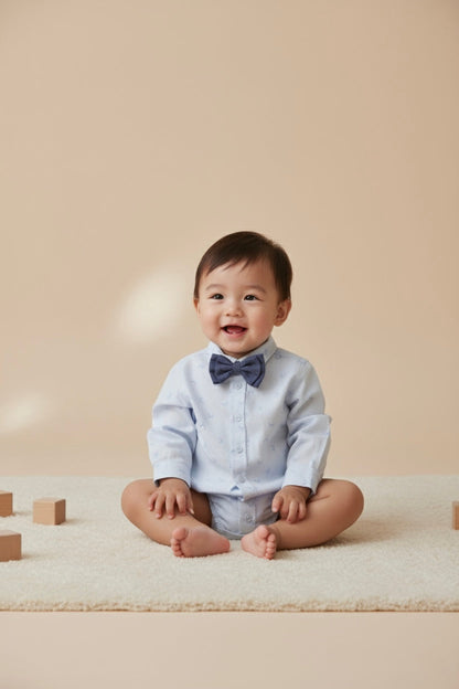 Dapper Bowtie Romper Honey and Hive