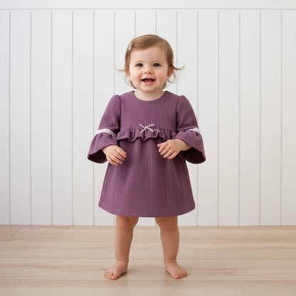 Amethyst Ruffle Bow Dress Honey and Hive
