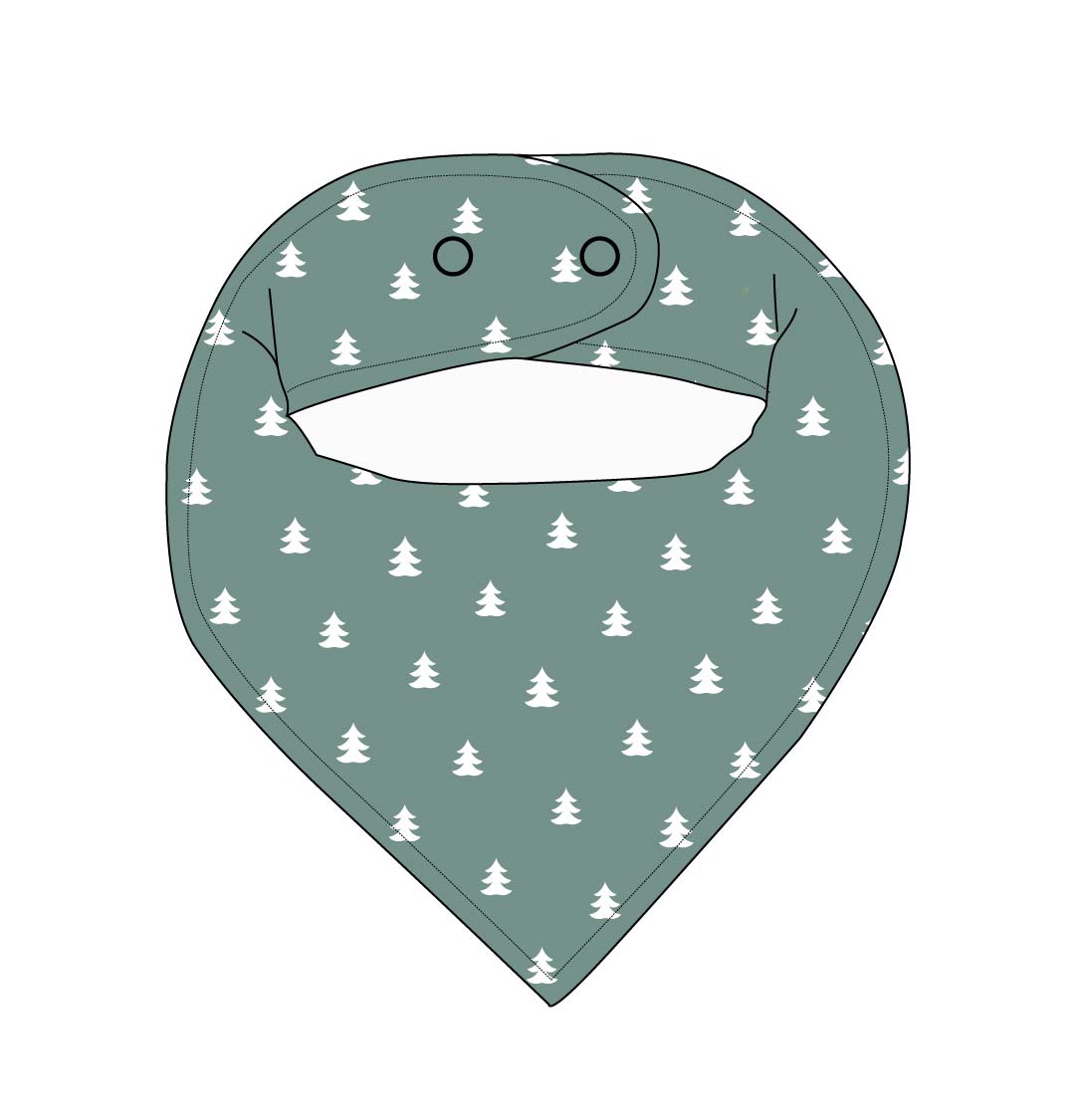 Northern Pine (ribbed) - Bandana Bib Blush Lotus