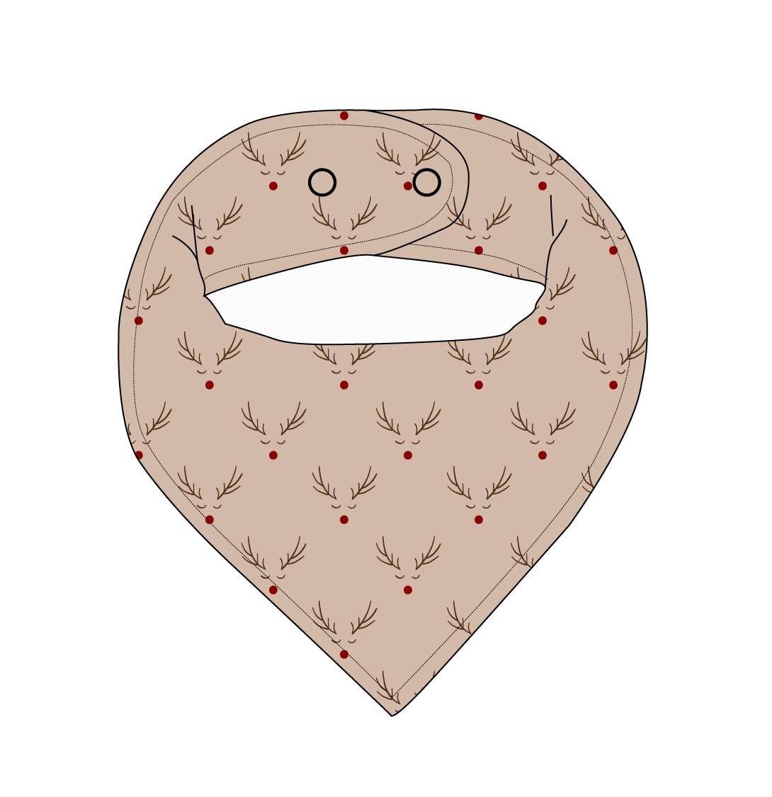 Reindeer Ridge (ribbed) - Bandana Bib Blush Lotus