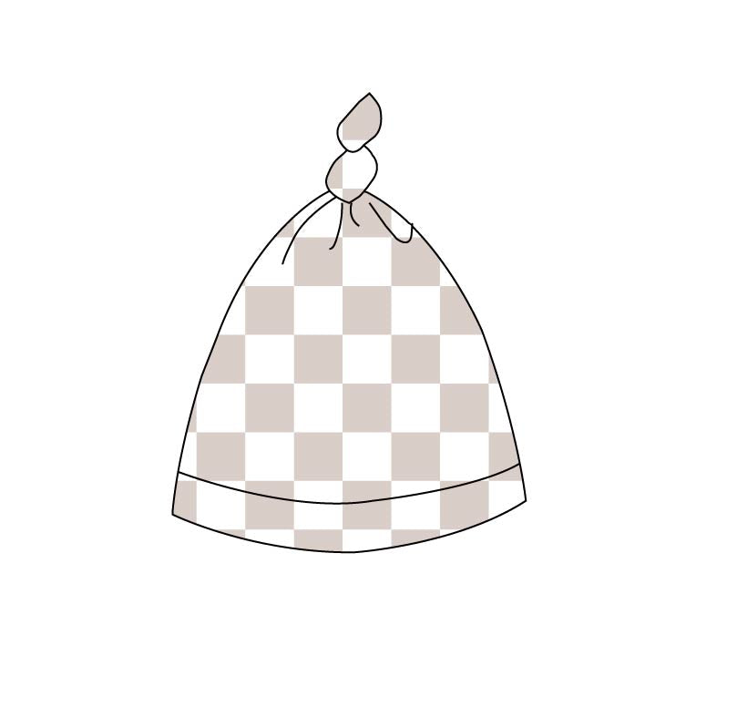 Nude Checker (ribbed) - Top-knot hat Blush Lotus