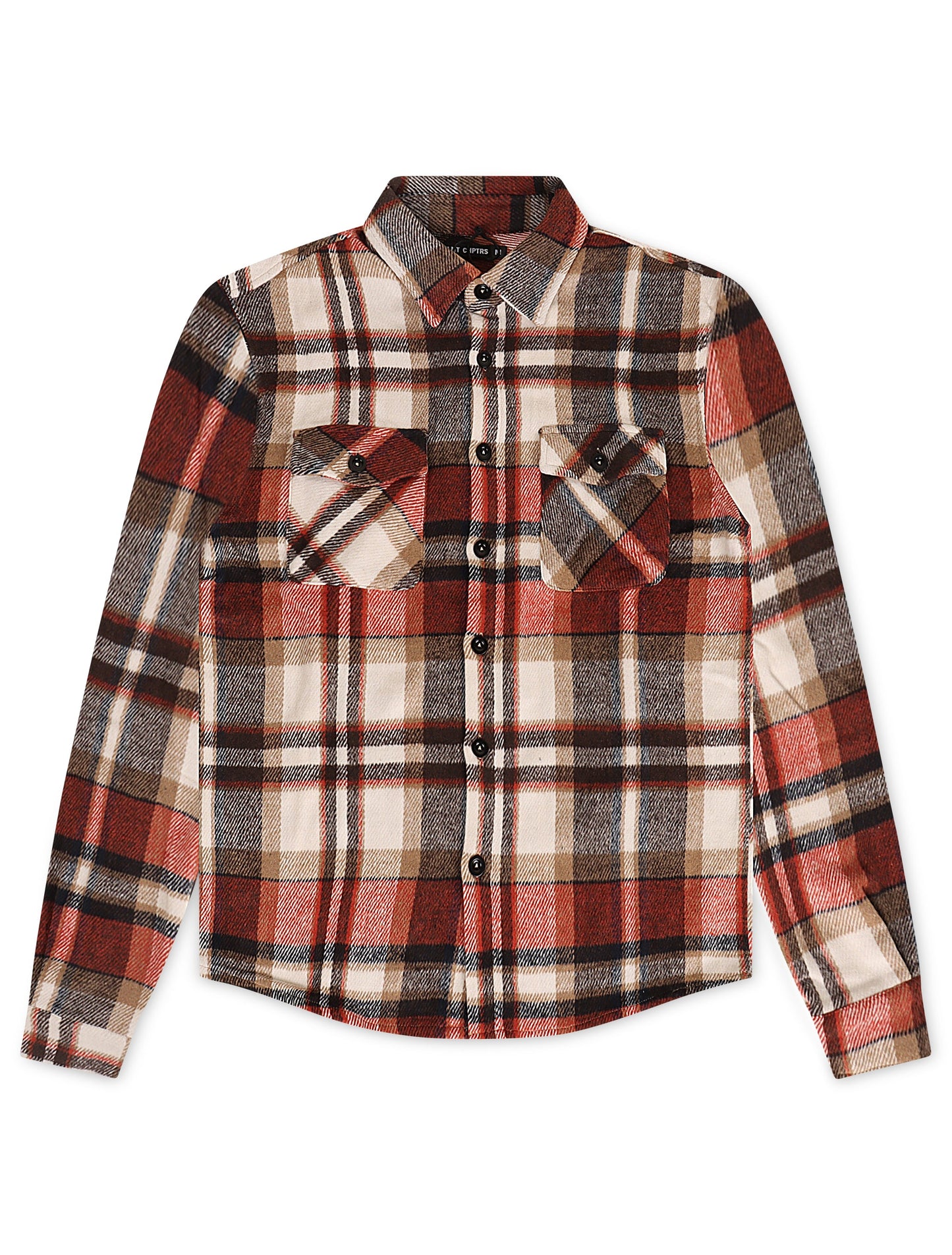 Silent Chapters Motive Flannel - Orange Multi Denim Exchange