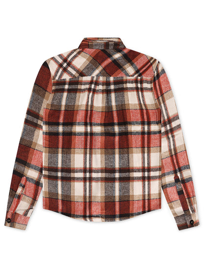 Silent Chapters Motive Flannel - Orange Multi Denim Exchange