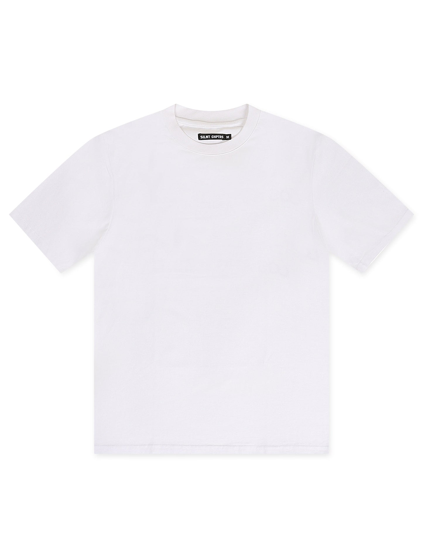 Silent Chapters Point Blank Oversized Tee - White Denim Exchange