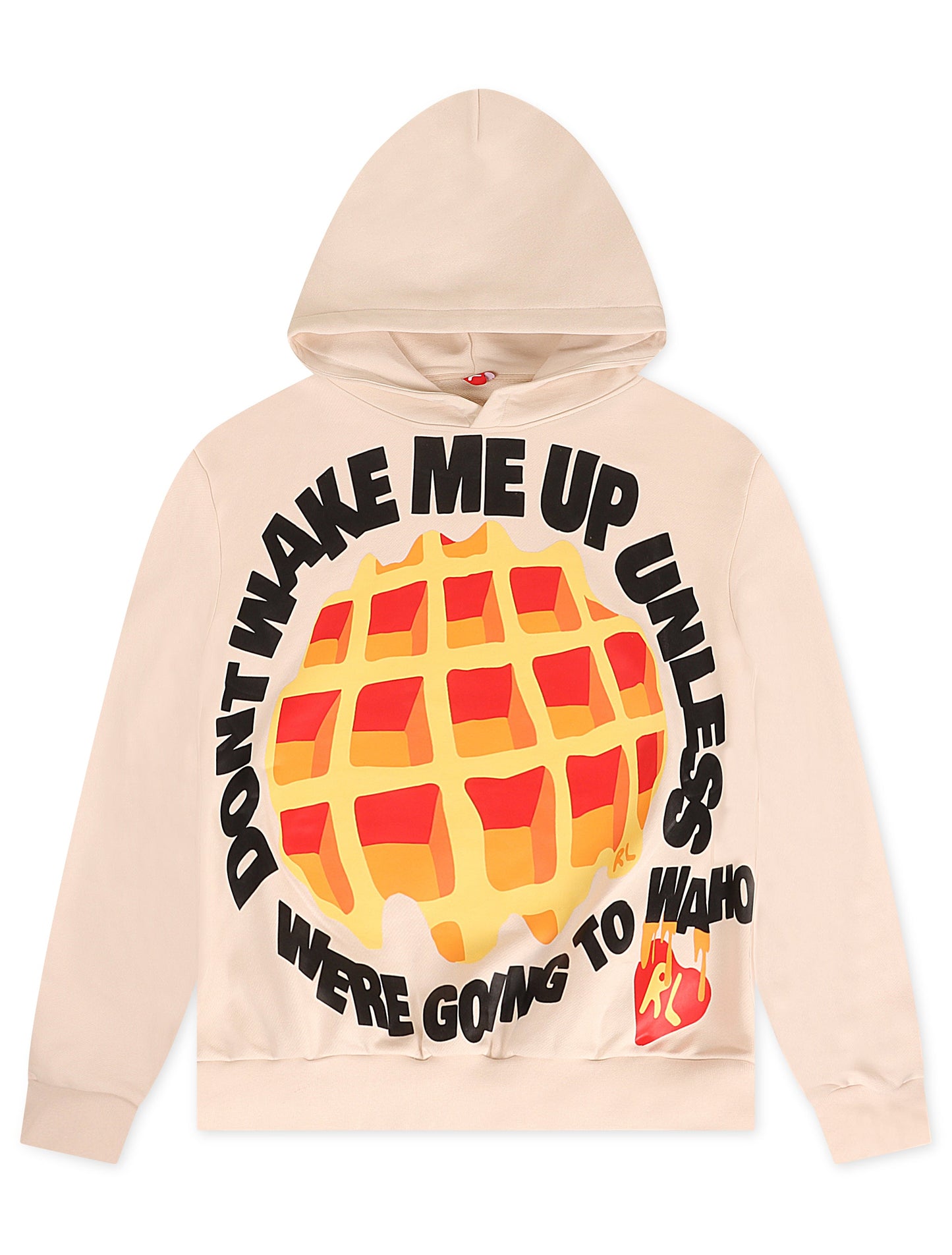 Red Letters Don't Wake Me Hoodie - Cream Denim Exchange