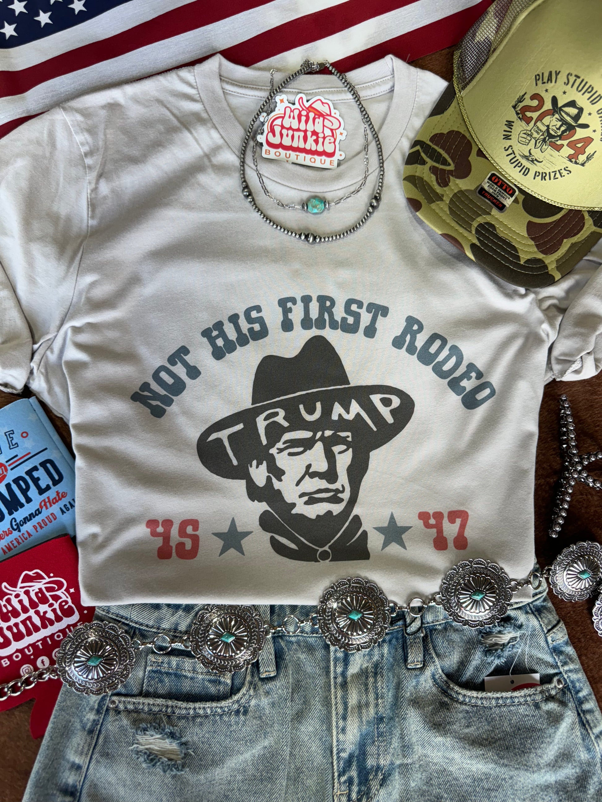Not His First Rodeo Trump Graphic Tee Wild Junkie